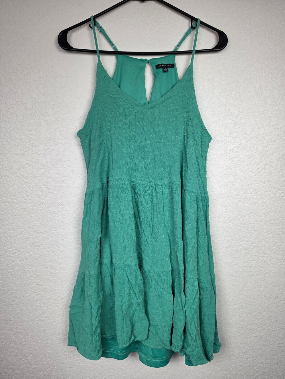 Staccato Women's Sleeveless Teal Rayon Dress Large